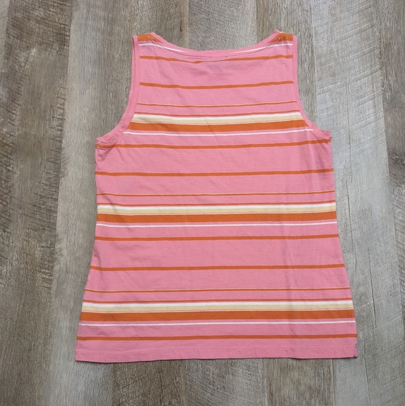 Talbots Pink Yellow Orange Striped Sleeveless Top - Picture 5 of 5